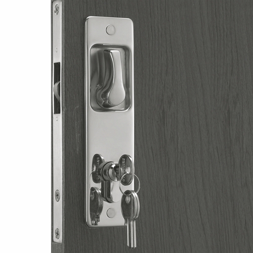 Saloon Sliding Door Locks, Recessed Mount 1