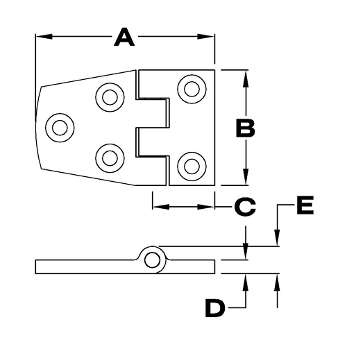 Short Side Hinges, Top Pin 2