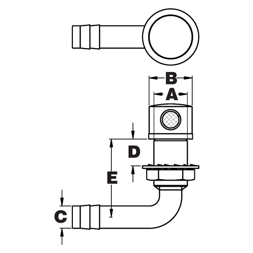 90° Tank Vents, with Screened Holes 2