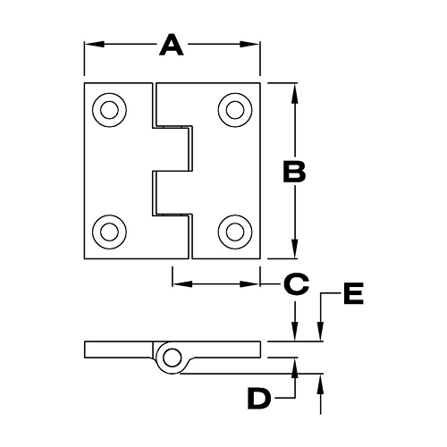 Butt Hinges, Bottom Pin 2