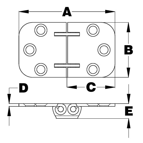 2-Pin Flush Mount Hinges 2