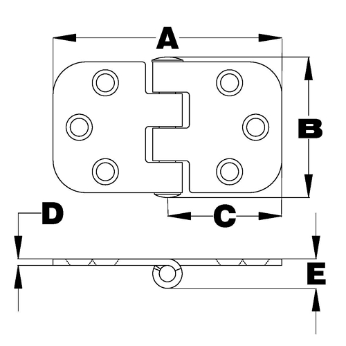 Square Hinges, Bottom Pin 2