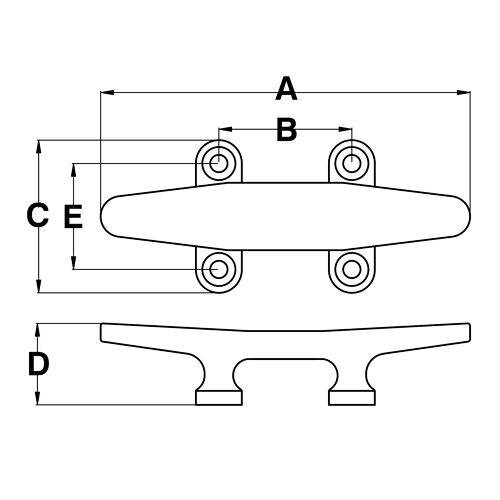 Low Silhouette Cleats, Deck Mount 2